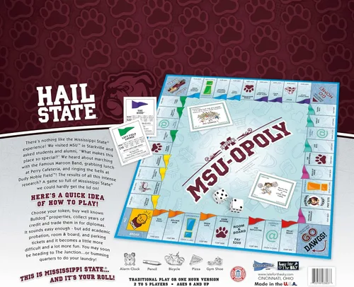 Vista 5 de Late for the Sky Juego de mesa Opoly de la Universidad Estatal de Mississippi