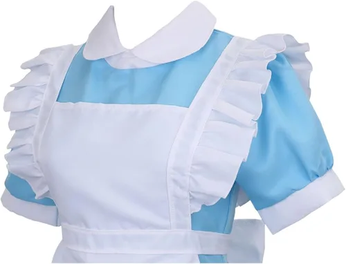 Vista 3 de Colorful House Womens Anime Cosplay Outfit Adult Blue Maid Apron Fancy Dress Costume Set