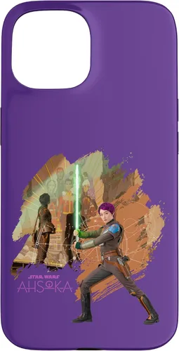 Vista 6 de iPhone 11 Star Wars Ahsoka Part Two Sabine Wren Mural y estuche de sable de luz