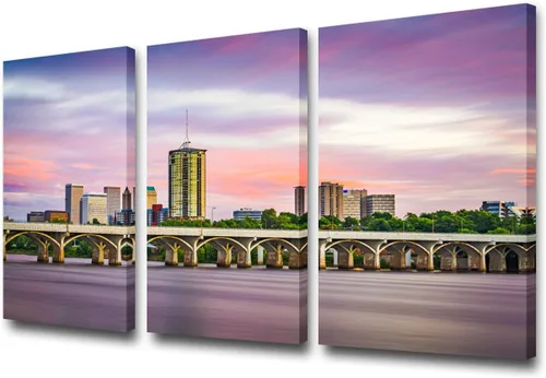 Vista 83 de San Antonio Sundown - Impresión en lienzo, paisaje de ciudad de pared grande, paisaje urbano extra grande de Texas, impresión de pared de horizonte