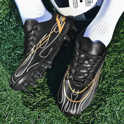 Vista 2 de HESBITEUL Zapatos de fútbol cómodos para hombre, para exteriores, interiores, para niños, para estudiantes de fútbol, zapatos deportivos de alta