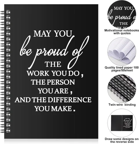 Vista 2 de Yeaqee Regalos de agradecimiento para empleados, cuaderno inspirador en espiral, diario administrativo profesional, regalos de agradecimiento a