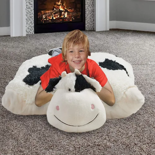 Vista 4 de Pillow Pets Cozy Cow - Juguete de peluche jumbo de 30 pulgadas Extra-Large 30 Inch Plush Pillow, Unfastens into a Giant Pillow, Perfect for