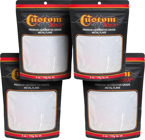 Vista 14 de Custom Shop - Purpurina metálica para pintura automotriz, oro brillante, 4 oz, micro escamas de metal de 0.004" para pintura de automóviles, aditivo
