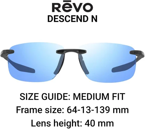 Vista 2 de Revo Gafas de sol Descend N lente polarizada con marco rectangular sin montura