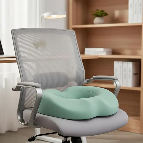 Vista 6 de Chair Seat Cushion with Non-Slip Bottom pressures-Relieving Tailbone Relief Cushion Ergonomic Chair Pad for Home Office, Reading Areas, Light Gray