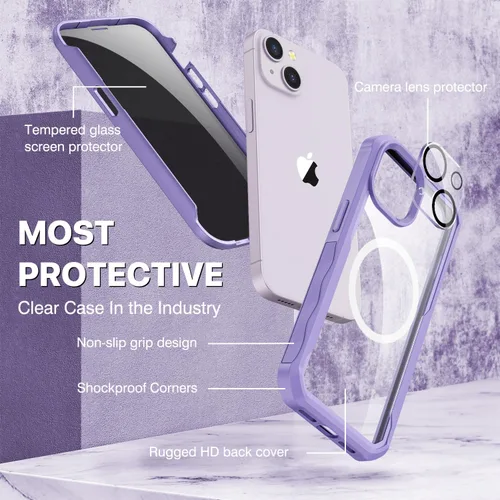 Vista 13 de CENHUFO Funda de privacidad para iPhone 11 Pro, funda de cuerpo completo con protector de pantalla de privacidad de vidrio templado 9H integrado