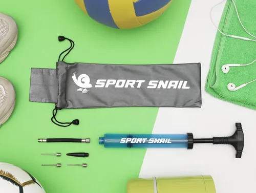 Vista 9 de Bomba de mano para pelotas – Bomba de aire portátil con aguja de 3 piezas y estuche compacto – Inflador de pelota deportiva pequeña – Voleibol
