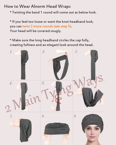 Vista 4 de Alnorm Gorro de quimioterapia, sombrero de viscosa de bambú para mujer, turbante para la cabeza para mujer