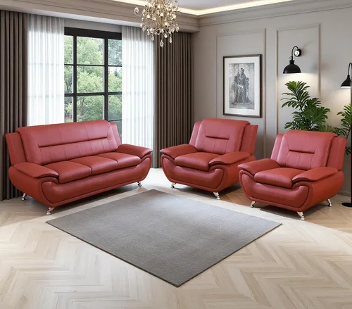 Vista 35 de Sofás de cuero, juego de sofás de sala, sofá para dormitorio, apartamento, juegos de muebles de sala de estar de cuero