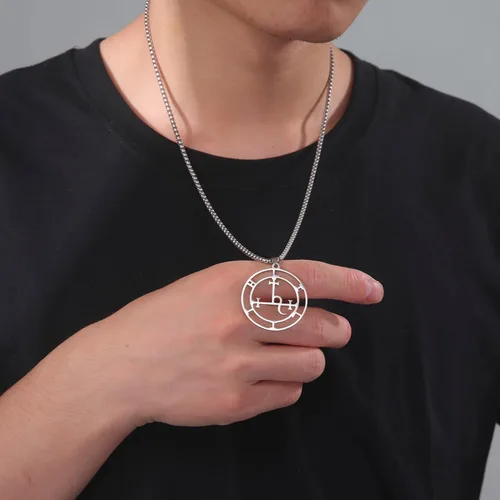 Vista 20 de EUEAVAN Sigil of Lilith Collar para mujeres y hombres Hécate gótico Lilith Diosa Sigil colgante Lucifer Signo mitología pagana joyería regalo