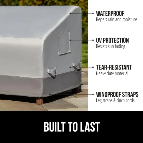 Vista 2 de GORILLA GRIP Funda impermeable para silla de patio al aire libre, tamaño mediano, 30 pulgadas, juegos de fundas ajustables para muebles