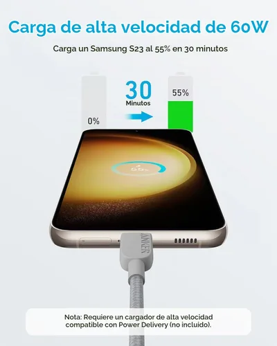 Vista 3 de Anker Cable USB C a USB C, cable de carga rápida tipo C