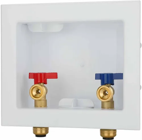 Vista 8 de Caja de salida para lavadora PEX con drenaje central, entrada PEX-B de 1/2 pulgada F1807 x salida de rosca NH LI-520-11 (1 unidad)