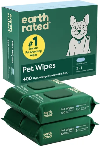 Vista 10 de Earth Rated XL - Toallitas para mascotas para perros y gatos, limpieza hipoalergénica y sin perfume de 3 en 1, desodorizante e hidratante extra