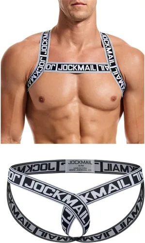 Vista 14 de JOCKMAIL Arnés de fitness para hombre con correa de hombro para hombre, ropa interior elástica cómoda y suspensorio 905+299azul