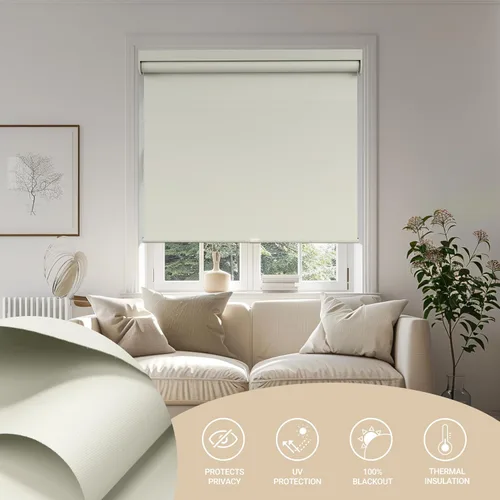 Vista 3 de Persianas enrollables opacas para ventanas, persiana enrollable color combinada, protección UV, persianas de tela con aislamiento térmico