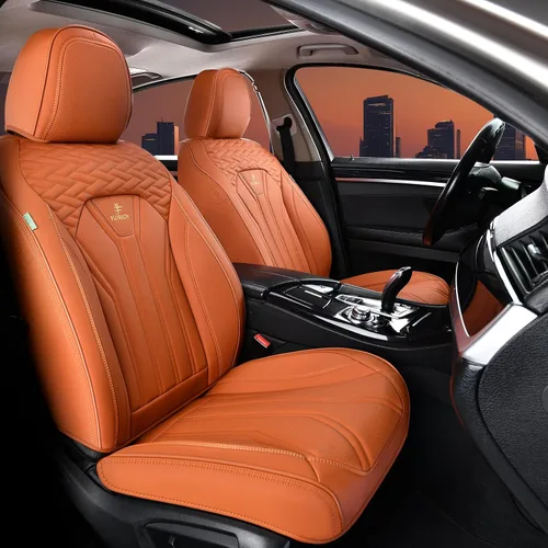 Vista 30 de FLORICH Fundas de asiento para automóviles, fundas de asiento impermeables, fundas de asiento de cuero para automóvil, paquete de 2, protector