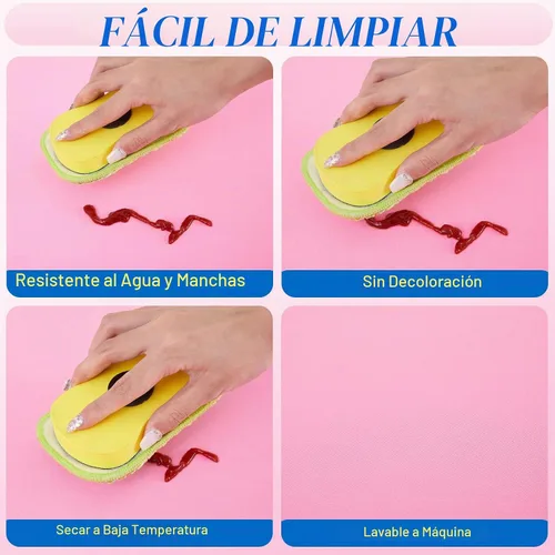Vista 3 de Preboun Paquete de 6 manteles de elastano para mesa, elásticos de 6 pies