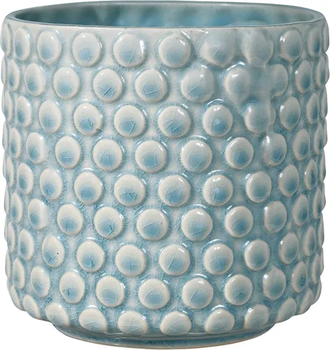 Vista 17 de Bloomingville Maceta de cerámica – Maceta negra de 5 pulgadas con lunares – Maceta moderna de cerámica con esmalte agrietado – Sin agujeros de Negro