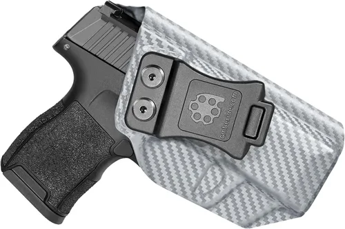 Vista 8 de Amberide IWB Funda Kydex para SIG Sauer P365 / P365 SAS / P365X, transporte oculto, opciones MOS y no MOS disponibles, inclinación ajustable