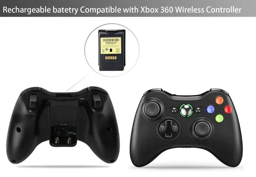 Vista 4 de 2-Pack Xbox 360 Controller Rechargeable Battery (3600mAh) with Dual Charging Dock Charger Station Stand Base, fit for Xbox 360 Wireless Controller