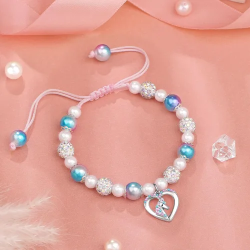 Vista 4 de JoycuFF Daughter Granddaughter Niece Pink Pearls Charm Bracelets for Girls Valentine's Day Birthday Back to School Christmas Gift for Girls
