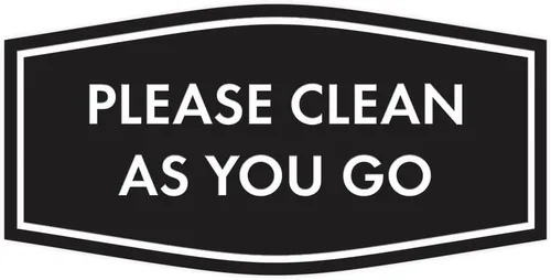 Vista 15 de Fancy Please Clean As You Go - Letrero (negro/plateado), tamaño mediano