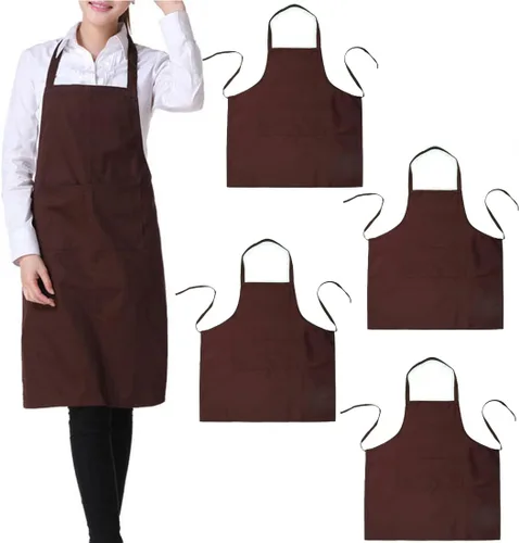 Vista 9 de Bringsine Paquete de 2 delantales unisex con 3 bolsillos, lavables a máquina, para hombres y mujeres, resistentes a la cocina, delantales