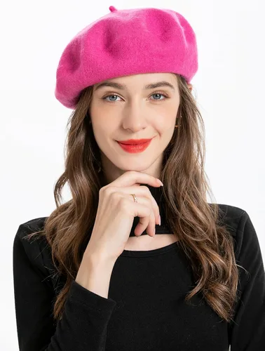 Vista 149 de ZLYC - Boina francesa de lana unicolor para mujeres y niñas