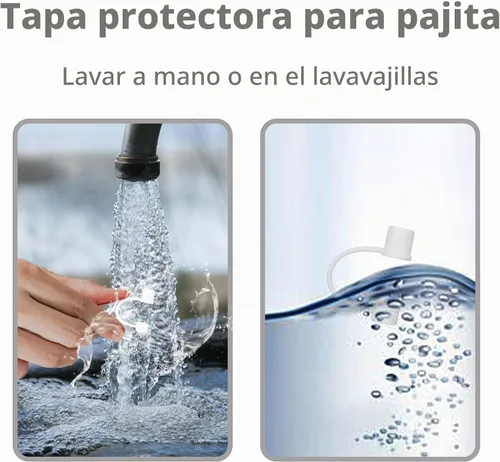 Vista 2 de 6 piezas de cubiertas de pajita de silicona con tapa compatible con vaso Stanley de 30-40 oz con mango, tapa de 10 mm, cubiertas de pajita a prueba