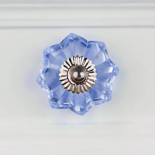 Vista 33 de Indian Shelf Paquete de 6 manijas de cristal vintage con flores de caléndula ámbar y diseño elegante para cajones