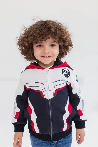 Vista 2 de Marvel Avengers Spider-Man Hulk Capitán América - Sudadera con capucha y cremallera para niños pequeños a grandes