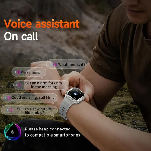 Vista 5 de Yihou Relojes inteligentes para hombres, relojes militares, monitor de salud con monitor de frecuencia cardíaca, rastreador de sueño, reloj