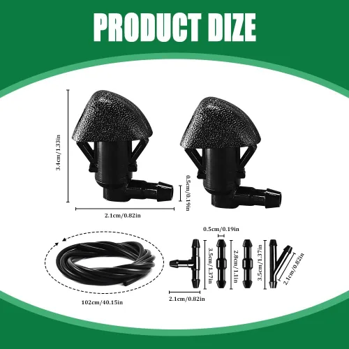 Vista 2 de Kit de boquillas de limpiaparabrisas de repuesto para automóvil, manguera de chorro de lavado y líquido con conectores, accesorios de automóvil