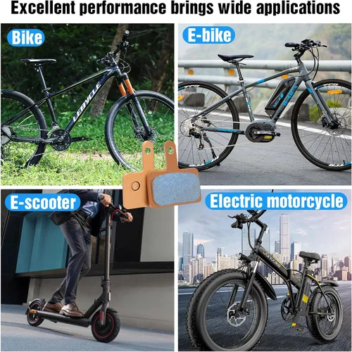 Vista 6 de 4 pares de pastillas de freno de metal sinterizado para bicicleta MTB, pastillas de freno para scooter eléctrico, pastillas de freno de bicicleta