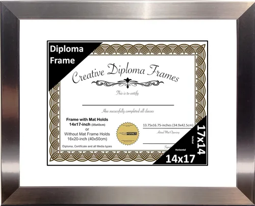 Vista 16 de Creative Picture Frames Carnegie - Marco de diploma de acero inoxidable con acabado de acero inoxidable de 6 x 8 pulgadas con caballete de vidrio