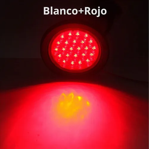 Vista 3 de 4 piezas de luces traseras LED redondas de 4 pulgadas para remolque, rojas, 24 LED, impermeables, luces traseras LED redondas de 4 pulgadas