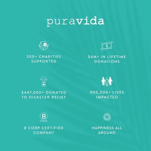 Vista 2 de Pura Vida - Pulsera trenzada, 100% impermeable, con correa ajustable y dije