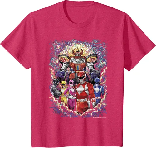 Vista 23 de Power Rangers Mighty Morphin' Megazord Starry Night Poster Camiseta