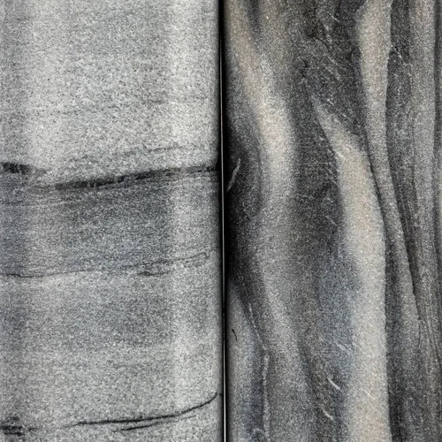 Vista 6 de Main + Mesa Sujetalibros modernos de mármol con detalles de latón, juego de 2, gris