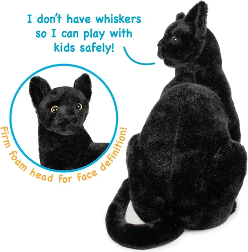 Vista 4 de TigerHart Boone, el gato negro, animal de peluche relleno de 13 pulgadas