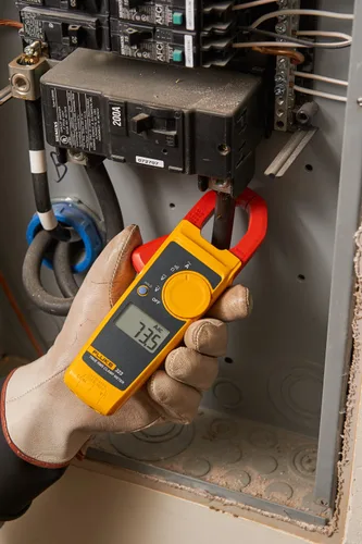 Vista 4 de Fluke 323 Medidor de Abrazadera para Electricistas Comerciales/Residenciales, Mide Corriente CA hasta 400 A, Mide Voltaje CA/CC hasta 600 V