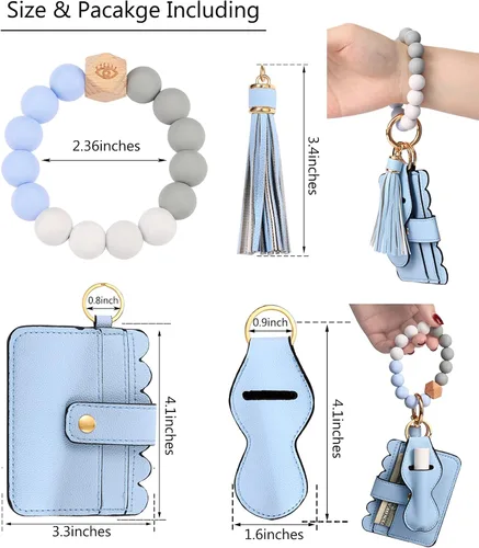 Vista 55 de BVGA Pulsera llavero de pulsera de silicona para mujer