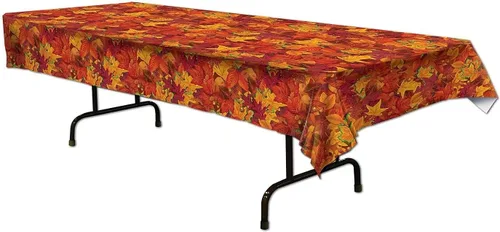 Vista 32 de Beistle Mantel de casa embrujada, 54 x 108 pulgadas, 2 piezas, mantel de plástico, mantel rectangular, mantel de Halloween, mantel de vacaciones