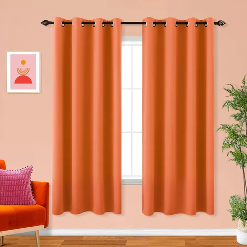 Vista 232 de KOUFALL Cortinas de Baño Aqua para Ventana, Juego de 2 Paneles Decoración Costera Cortinas Cortas Opacas para Ventana Pequeña de Cocina Puerta