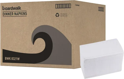 Vista 7 de Boardwalk Servilletas de cena de 1/8, 2 capas, 15 x 17, blancas, 300/paquete, 10 paquetes/caja Reliable Disposable Napkins Deliver Dependable