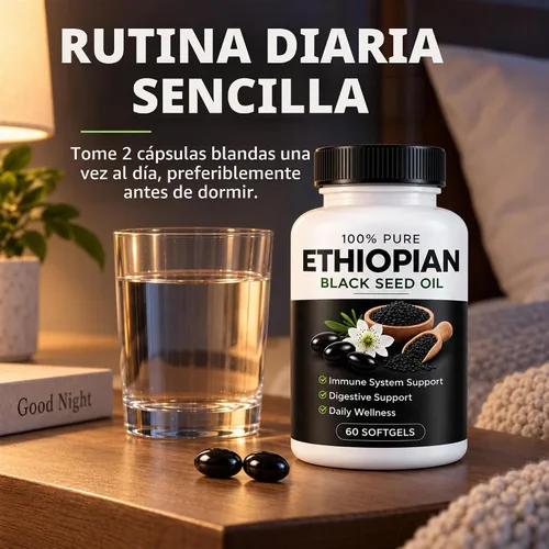 Vista 6 de Cápsulas de aceite de semilla negra etíope - 4.64% timoquinona, 60