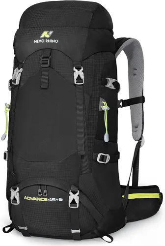 Vista 9 de N NEVO RHINO - Mochila de senderismo con marco interno 50, 60, 65, 70 y 80 L, mochila impermeable para escalar, camping, con cubierta de lluvia