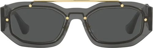 Vista 3 de Versace Lentes de sol unisex transparentes con marco gris oscuro lentes gris oscuro 2008in Gris oscuro transparente